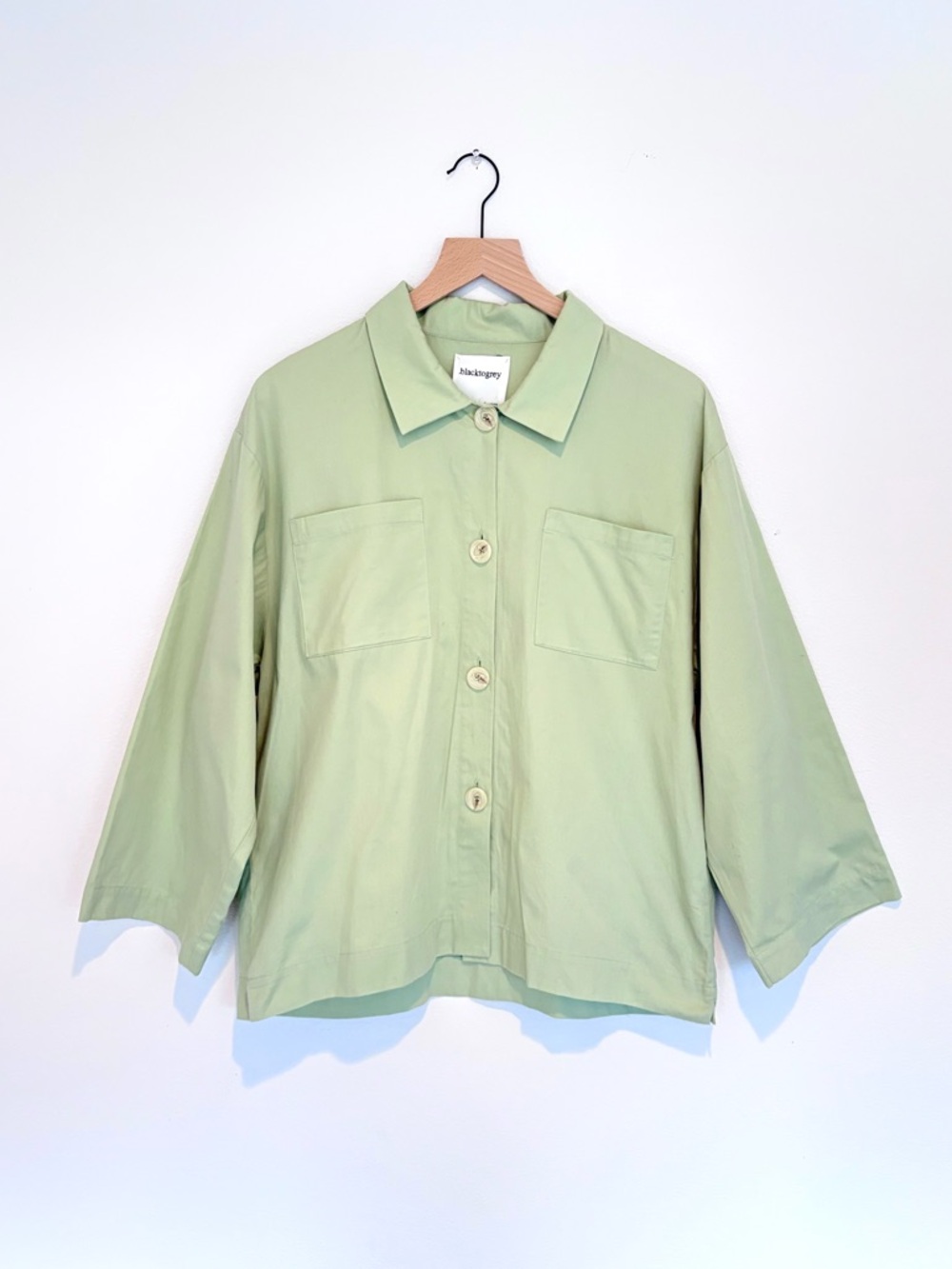 blacktogrey organic oversized light green jacket - cotton M like new